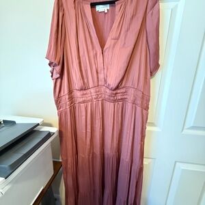 Anthropologie Pink Maxi Sundress with Dolman Sleeves